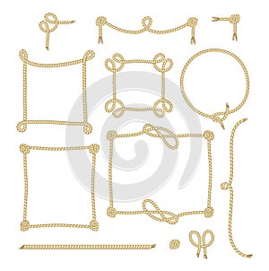 Set of Simple Rope Frames Graphic Designs