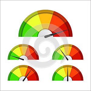 Set of simple tachometers with indicators