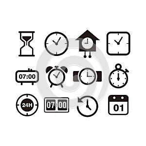 Set of simple time symbol illustration template vector