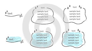 Set of simple wire-like text frames, with and without background.