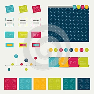 Set of simply minimalistic flat infographic elemen