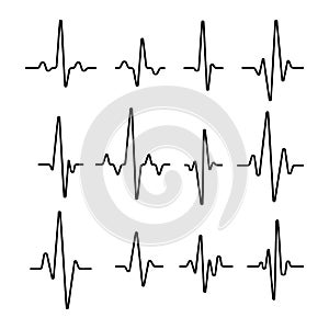 Set of sinusoidal pulse lines