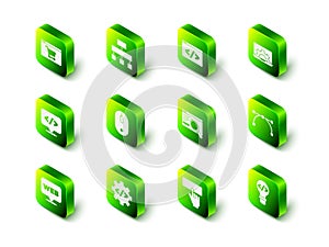 Set Site map, Front end development, Web, Bezier curve, UI or UX design, Keyboard and icon. Vector