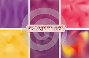 Set of six backgrounds. gradient blended backgrounds