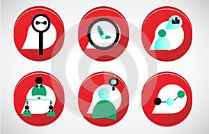 Set of six businness icon