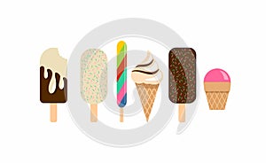 Set of six ice creams