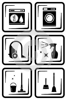 Set six icon for housewife home work