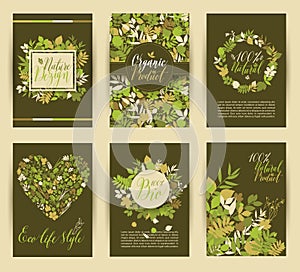 Set of six nature vector banners