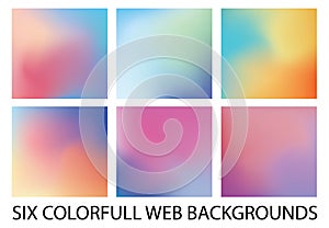 Set of six new modern gradient backgrounds