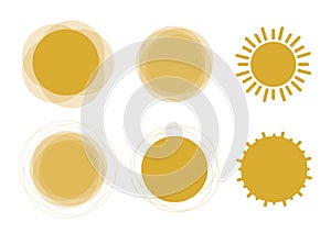 Set of six sun images royalty free