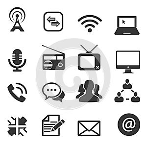 Set of sixteen communication icon photo