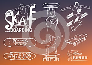 Set of Skateboarding Emblems, Logo and Badges