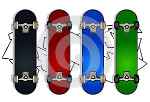 Set of skateboards