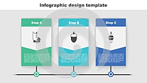 Set Skates, Acorn and TV CN Tower in Toronto. Business infographic template. Vector