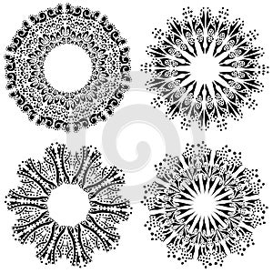 Set of sketch design mandalas decorative