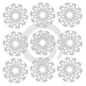 Set of sketch design mandalas decorative