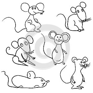 Srt sketch silhouette sketch mouse white background illustration
