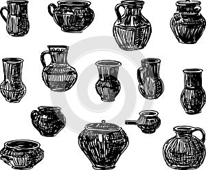 A set of sketches of clayware