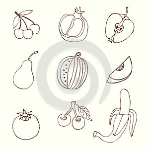 Set Sketches of fruit
