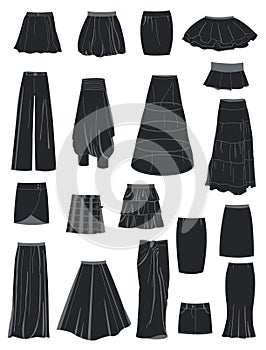 A set of skirts