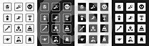 Set Skull, Hermes sandal, Wizard warlock, Magic ball, Medieval goblet, Psilocybin mushroom, Masons and staff icon