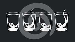 A set of sleek and simple rocks glasses with a fun twist each one has a different vintage tail recipe etched on the side