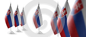 Set of Slovakia national flags on a white background