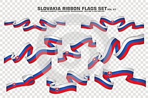 Slovakia Ribbon Flags Set, Element design. vector Illustration