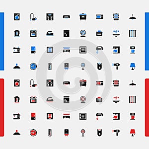 Set of small icons. Household appliances. Consumer Electronics. Vector. photo