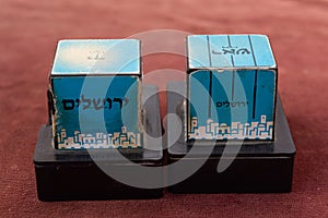 A set of small tefillin boxes