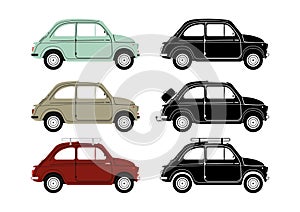 Set of small vintage cars.