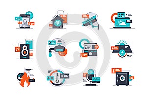 Set smart home icons using remote control system.