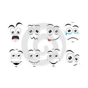 Set of Smile face mood vector illustration