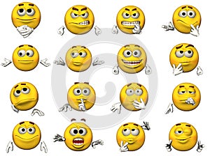 Set of Smiley 3D Emoticons