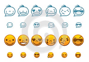 Set of Smiley Faces in vector