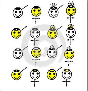 Set of smiley gender sign photo