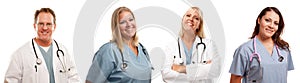 Set of Smiling Male and Female Doctors or Nurses