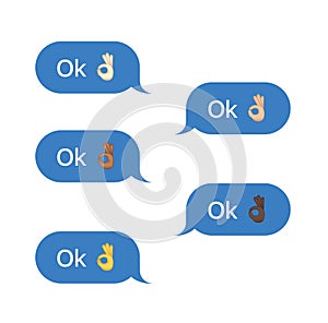 Set of SMS bubbles messages