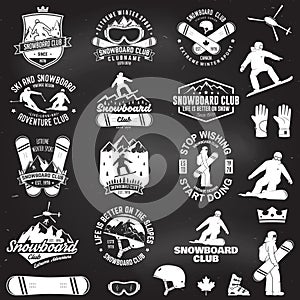 Set of Snowboard Club badges