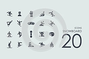 Set of snowboard icons