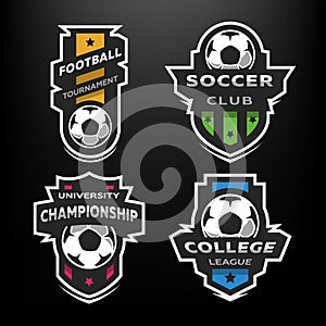 Set of Soccer Football logo, emblem.