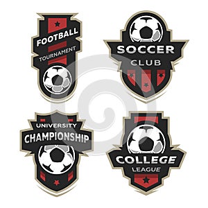 Set of Soccer Football logo, emblem.