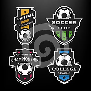 Set of Soccer Football logo, emblem. photo