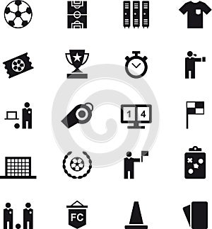 Set of soccer and football web icons