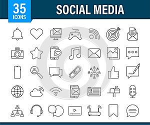 Set Social media icon. Telephone icon. Digital communication. Chat bubble. Vector stock illustration.