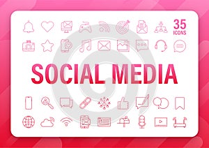 Set Social media icon. Telephone icon. Digital communication. Chat bubble. Vector stock illustration.