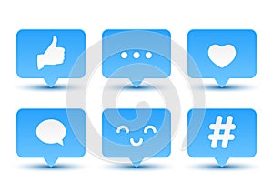 Set of social media icons