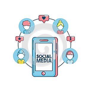 Set social medio technology connection