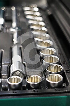 Set of socket wrench. Set of hex keys