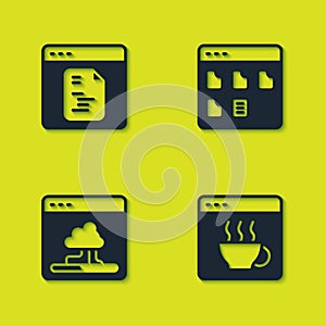 Set Software, , Cloud technology data transfer and Browser files icon. Vector